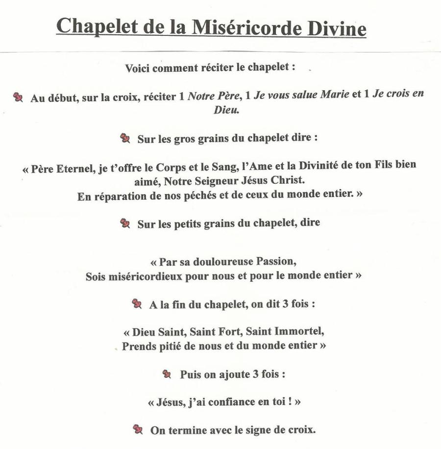 Chapelet De La Misericorde Divine